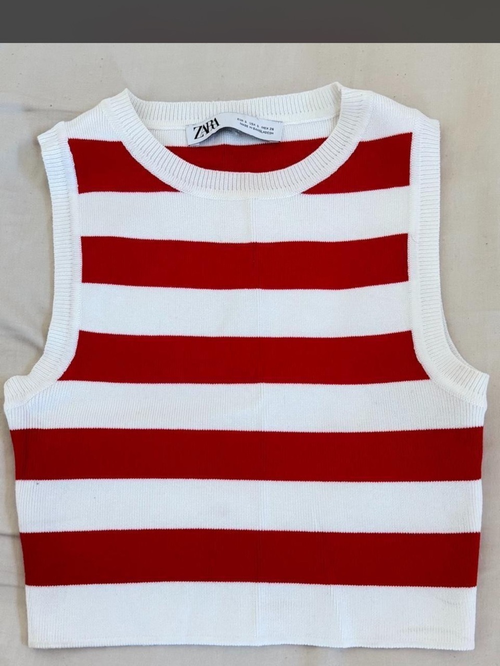 Zara red + white striped tank top Size S - Picture 2 of 3